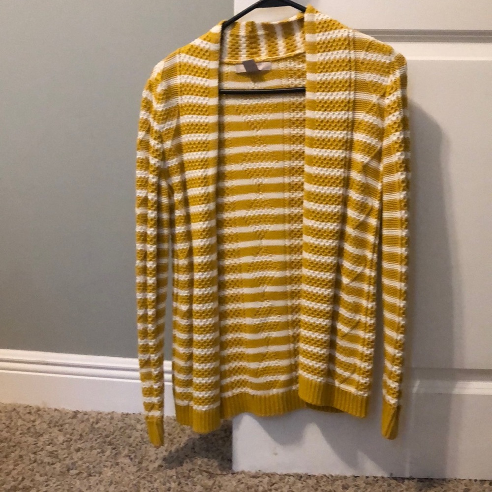 Gold striped Banana Republic cardigan